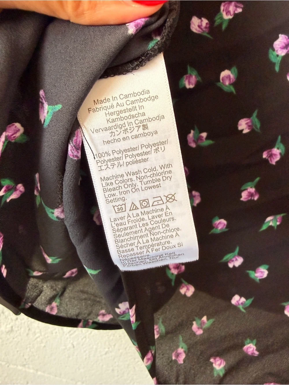 J. Crew Black Floral Pleated-Sleeve Blouse